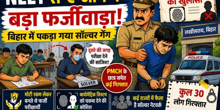 NEET री-एग्जाम में बड़ा फर्जीवाड़ा! बिहार में पकड़ा गया सॉल्वर गैंग, PMCH के छात्र समेत कई गिरफ्तार