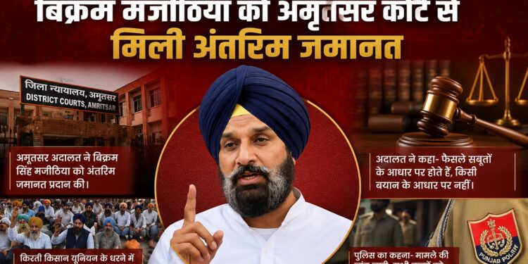 अमृतसर कोर्ट से बिक्रम मजीठिया को बड़ी राहत, मिली अंतरिम जमानत
