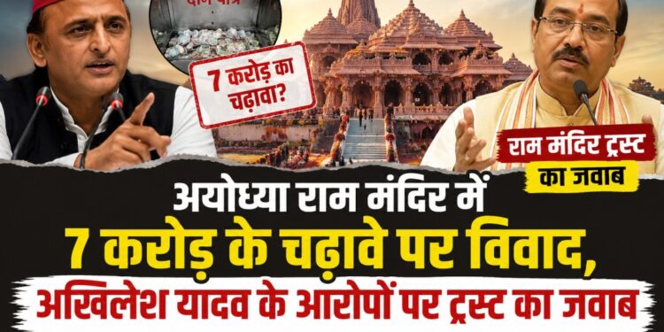 अयोध्या राम मंदिर में 7 करोड़ के चढ़ावे पर विवाद, अखिलेश यादव के आरोपों पर ट्रस्ट का जवाब