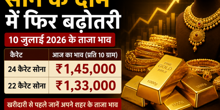 Gold Rate Today: 10 जुलाई को फिर महंगा हुआ सोना, जानें 22 और 24 कैरेट के ताजा भाव